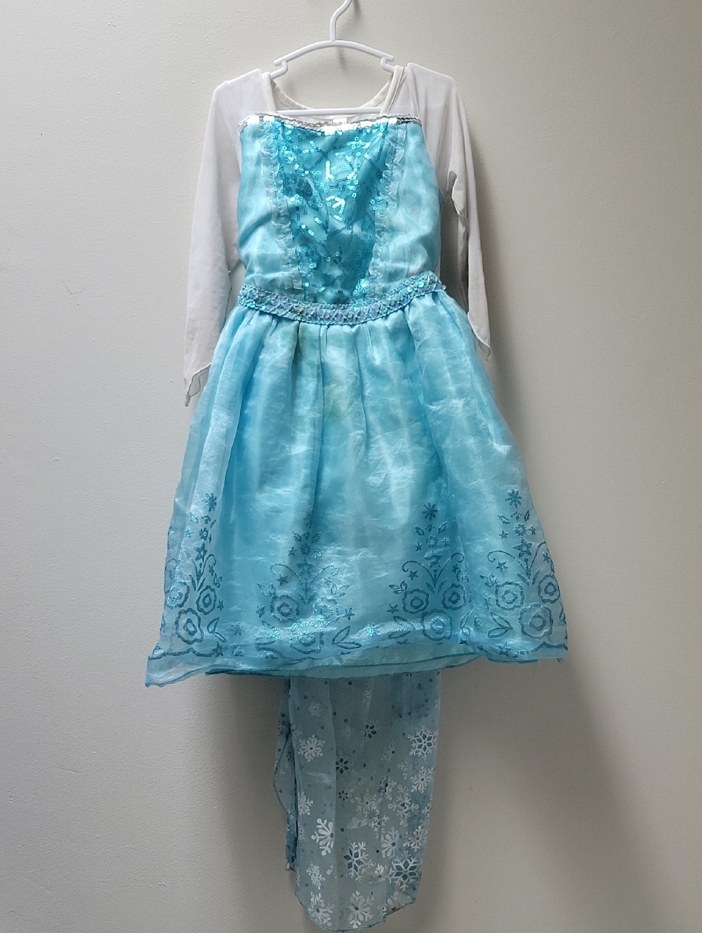 Girls Light Blue Sparkle Princess Costume Dress